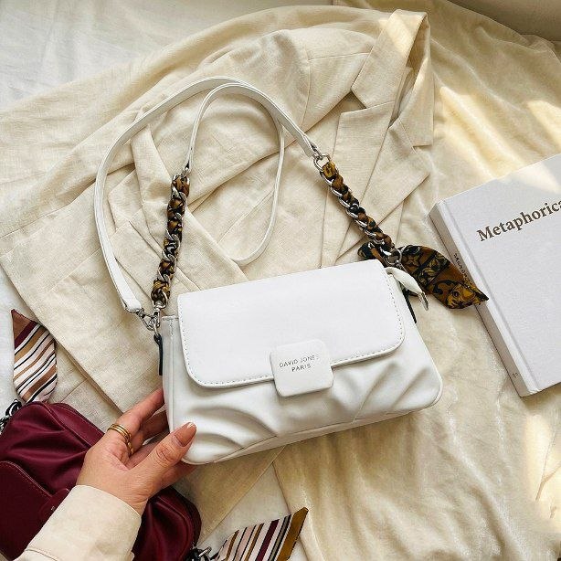 Elegant White Shoulder Bag — David Jones Paris